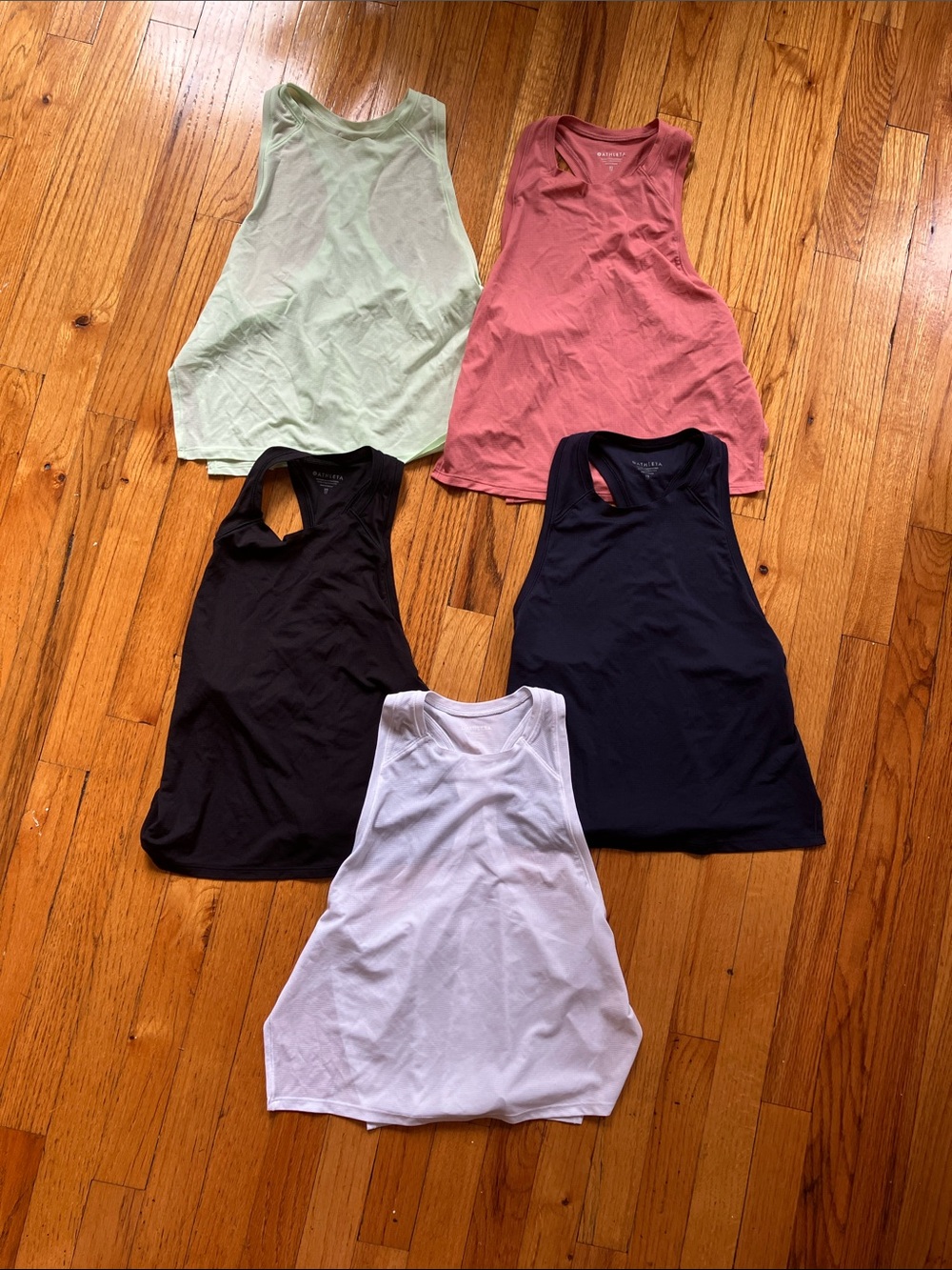 Athleta Racerback Grid Knit Tank Tops - XS, like new
